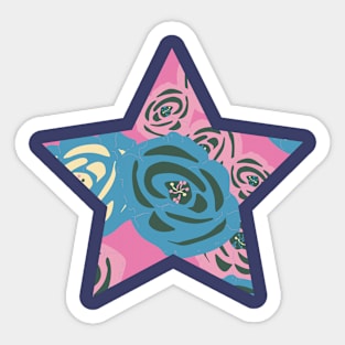 Retro Rose Star. Sticker